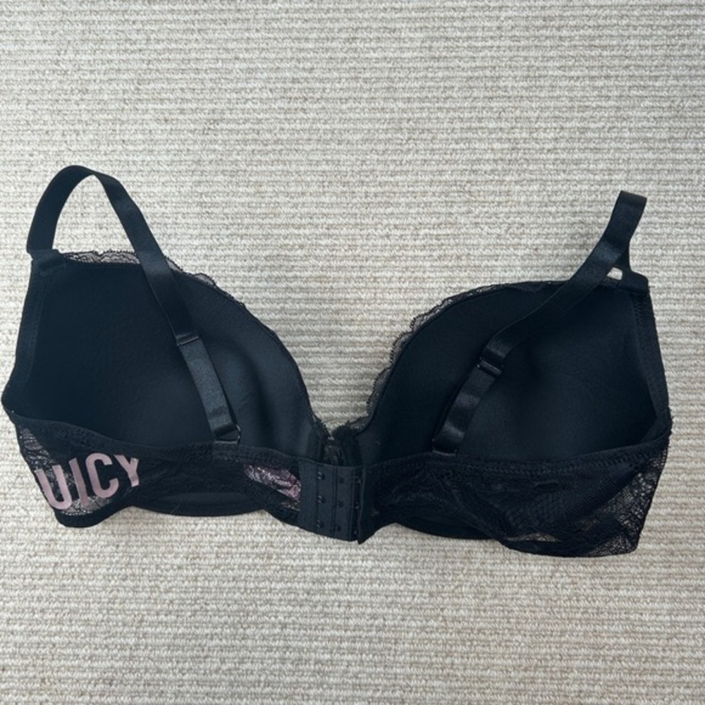 Juicy Couture Lace Bra Womens 42D Black Coquette Y2K‎ Aesthetic Style 7592-16 - Picture 3 of 8